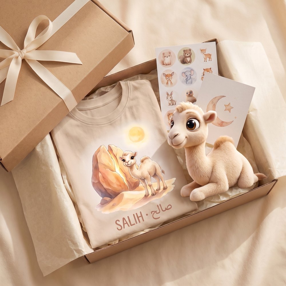 Coffret cadeau Salih avec Alwa la petite chamelle