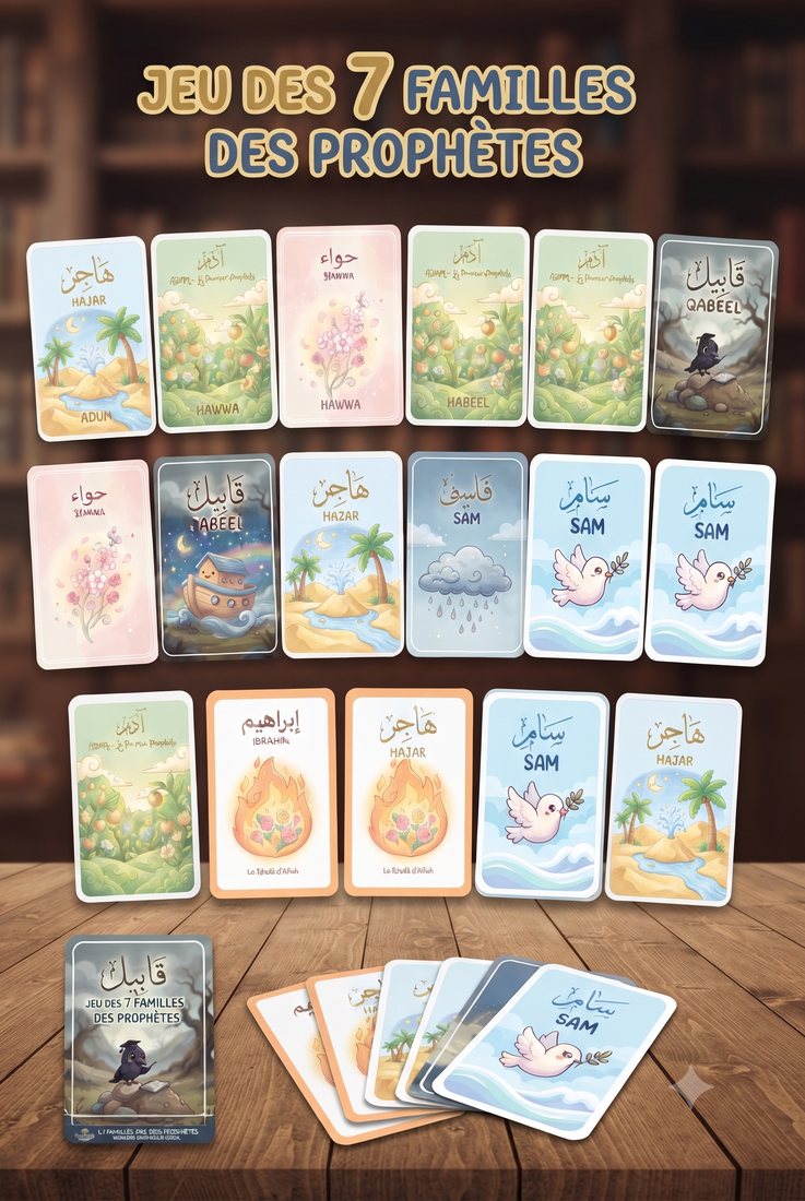Aperçu des cartes — Jeu des 7 familles des Prophètes